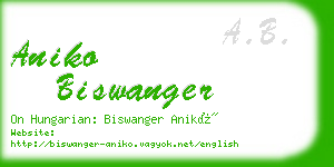 aniko biswanger business card